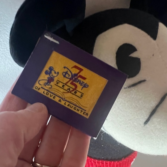Retro Classic 13in Mickey Mouse Stuffed Plush Disney 75 Years Of Love & Laughter - Picture 4 of 6